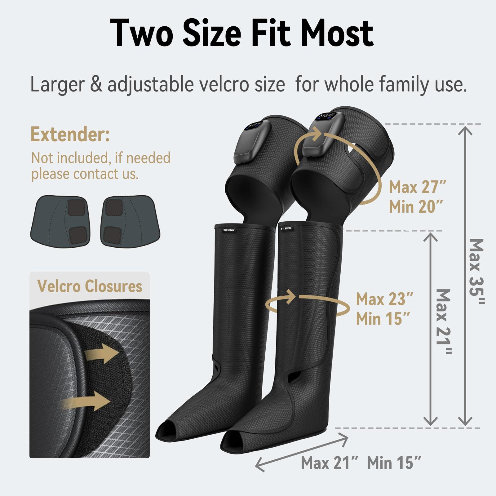 FIT KING FIT KING Cordless Full Leg Massager Compression Boots, Rechargeable Foot and Calf Massager for Travel, Blood Circulation & Fast Recovery, Pain Relief | No External Long Air Hoses,Gift Idea