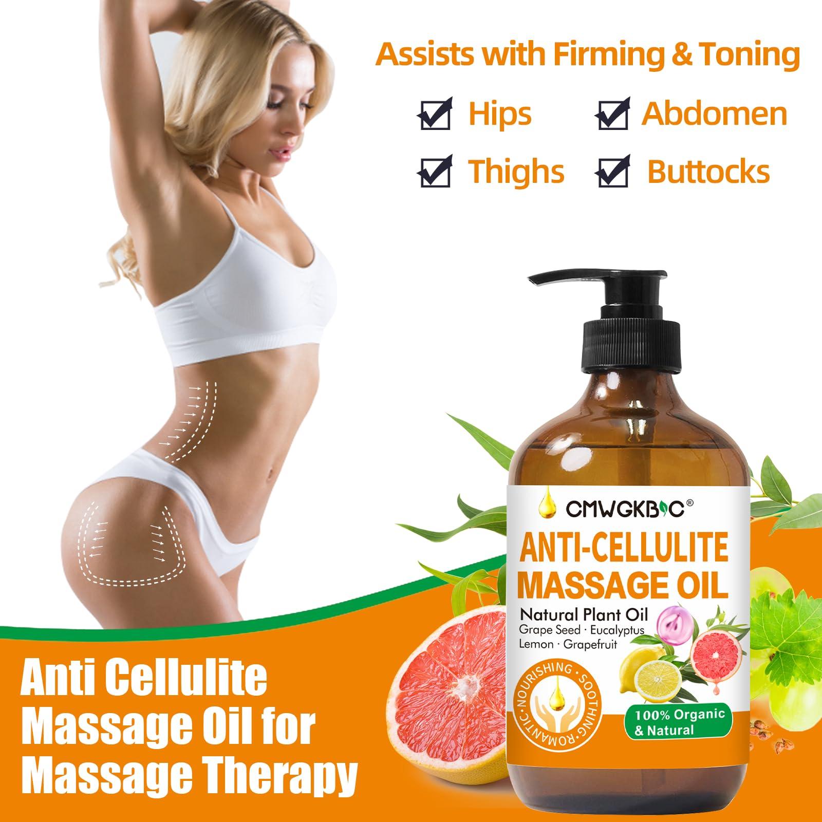 CMWGKBC Anti Cellulite Oil Massage Oil for Massage Therapy,Body Oil for Skin Tightening & Cellulite Remover in Thighs and Butt,Cellulite Treatment Massage Oil,Assists with Firming,Toning & Moisturizes Skin