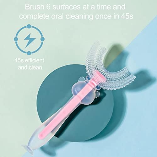 ZXXX ZXXX Kids Toothbrushes - 360 Oral Teeth Thorough Cleaning Massaging U-Shaped Silicone Toothbrush for Toddlers and Children Age 1-3