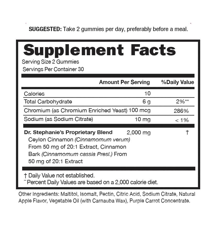 Pharmaganics Pharmaganics Dr. Stephanies SugarDown Gummies Ceylon & Cassia Cinnamon Supplement - 0g Sugar