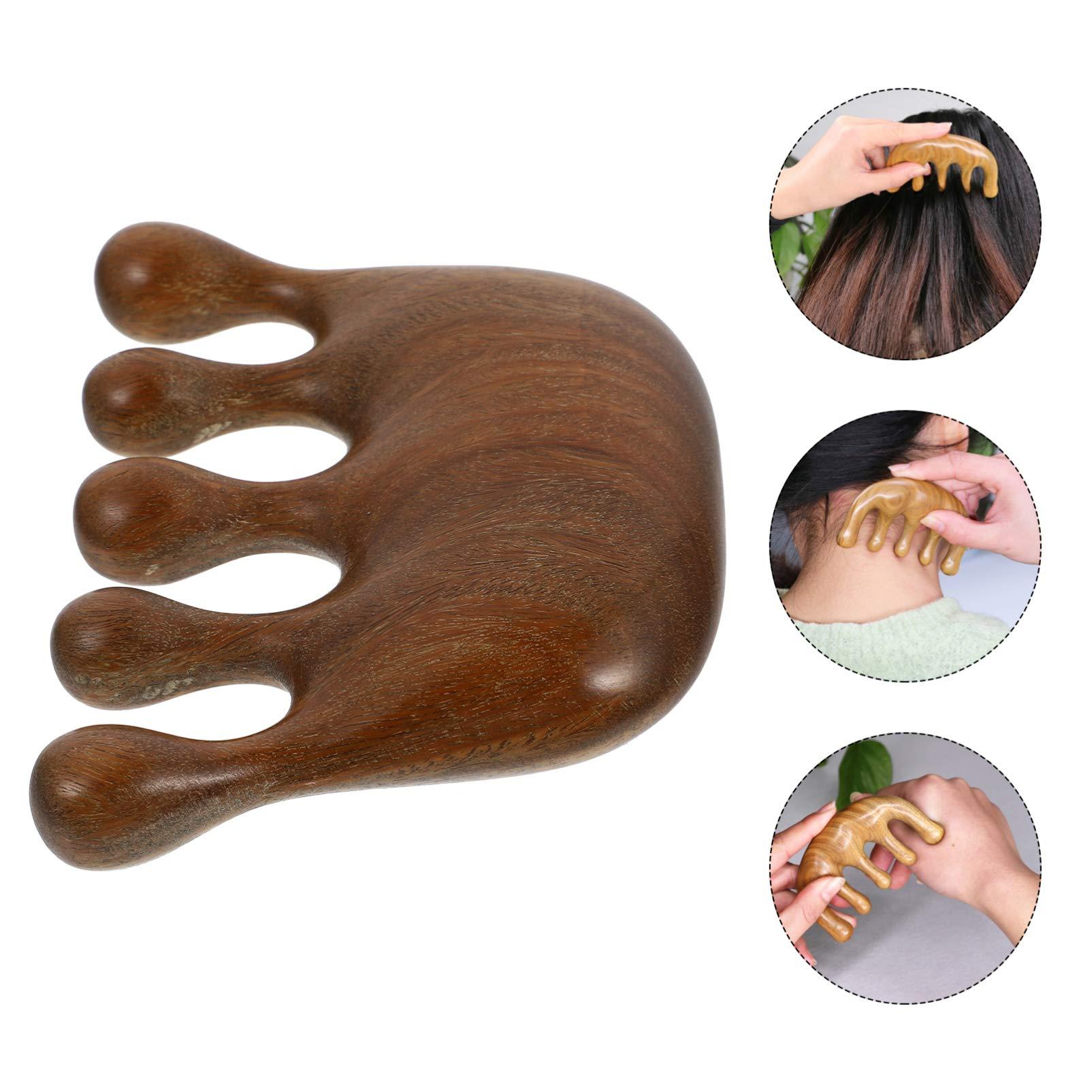 FOMIYES FOMIYES Hair Brush Wooden Scalp Massage Comb Natural Green Sandalwood Wide Tooth Combs Anti-static Massage Comb Hair Scalp Massager Deep Tissue Trigger Point Massager Hair Clips