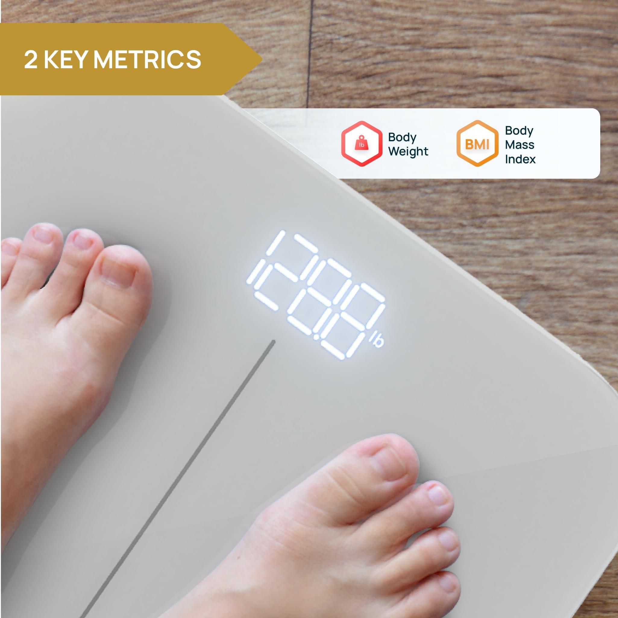 inevifit INEVIFIT Smart Premium Bathroom Scale, Highly Accurate Bluetooth Digital Bathroom Body Weight Scale, Precisely Measures Weight & BMI for Unlimited Users