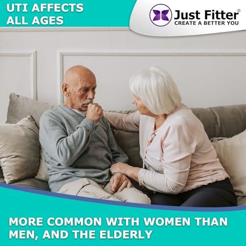Just Fitter UTI Urine Test Strips. Urinary Tract Infection Strip. Simple, Fast and Accurate Results. Urinalysis Home Testing Stick Kit for Nitrite and Leukocytes.