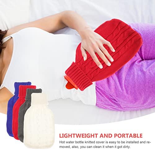 Cabilock Cabilock 4pcs Hot Water Bottle Knitted Cover Hot Water Pouch Cover Knit Hot Water Bag Water Bottle Heater Cover Hand Warm Water Bottle Cover Winter Supply Cloth Cover Outdoor Cotton Thread