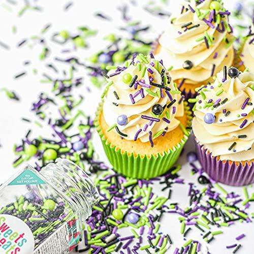 Sweets & Treats Boutique Halloween Sprinkles, Halloween Cupcake Toppers, Tasty Halloween Cupcake Decorations and Halloween Cake Decorations Edible for Halloween Food, Halloween Baking - Fancy Sprinkles for Cake Decorating