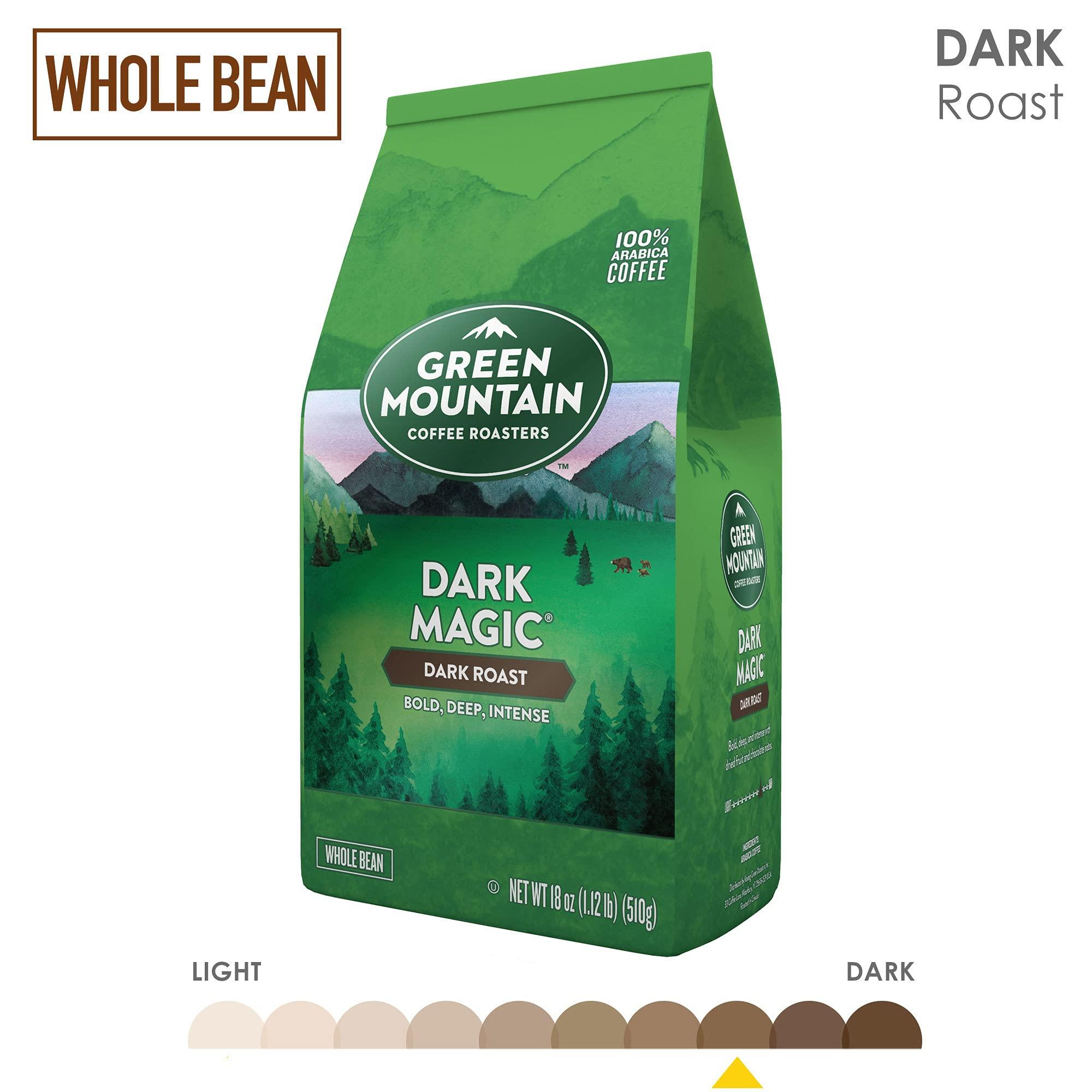 Green Mountain Coffee Roasters Green Mountain Coffee Roasters Dark Magic, Whole Bean Coffee, Bagged 18 oz (Pack of 2)