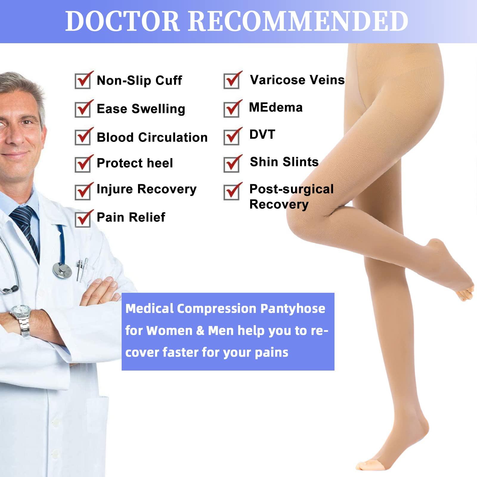 Athbavib Medical Compression Pantyhose for Women & Men, 20-30mmHg Compression Stockings