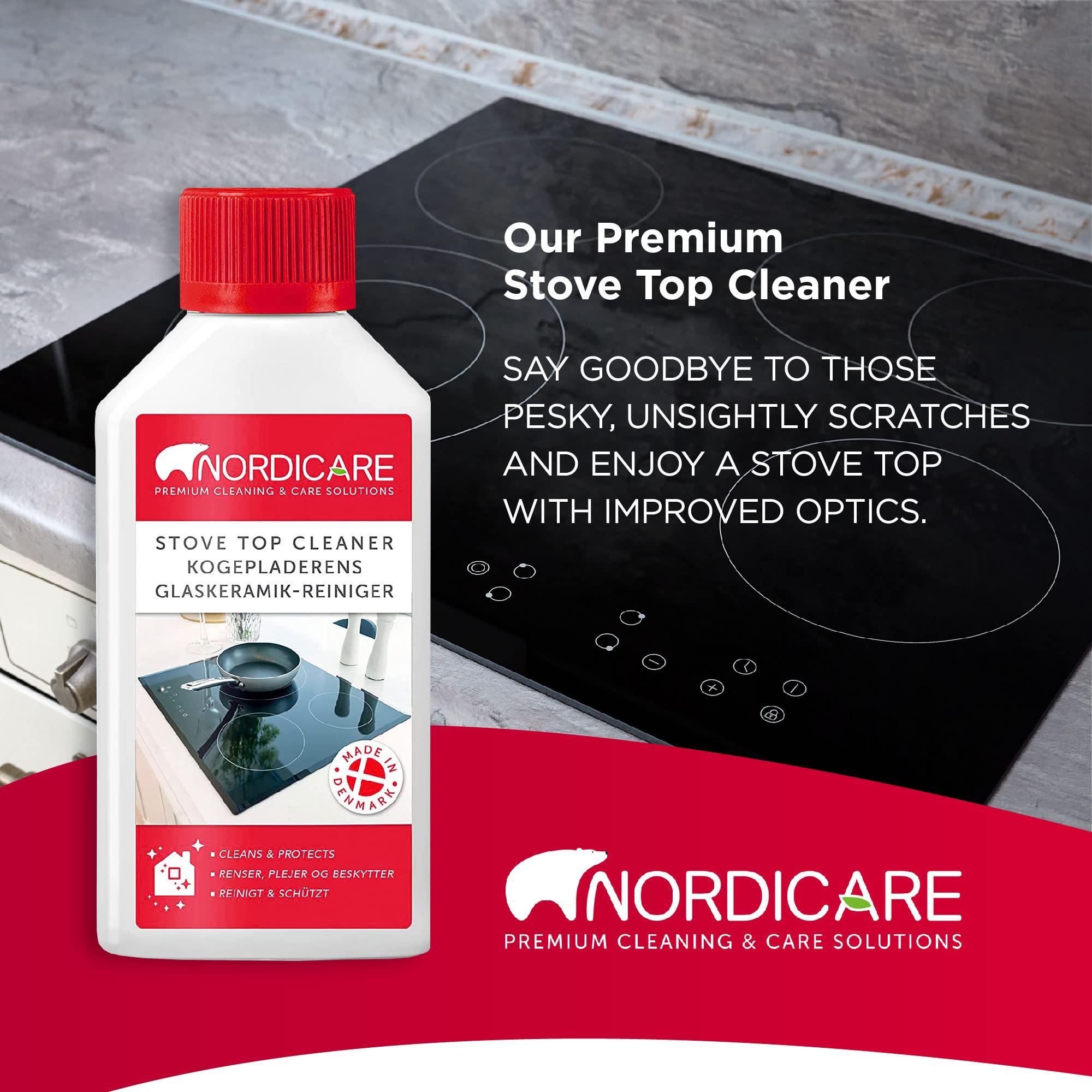 Nordicare Nordicare Stove Top Cleaner Glass Ceramic - Induction Cooktop Cleaner Polish And Protector For Everyday Use - No Scrubbing Pad Needed - Leaves Protective Film - Made In Denmark (16.9oz)