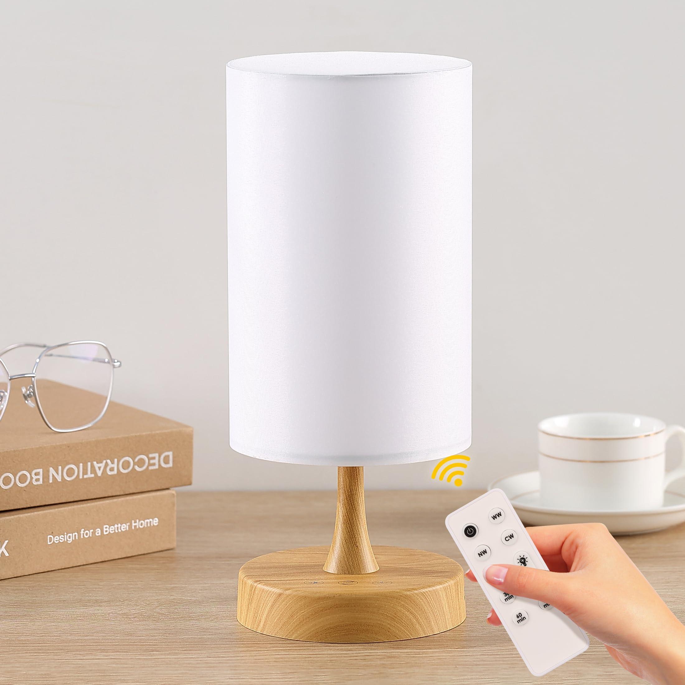 Caromolly Caromolly Light Therapy Lamp, 10000 Lux Light with Remote Control, 3 Color Temperature & 4 Brightness Level & Timer, Daylight Lamp for Home, Office, Decoration(Wood Base White Shade)