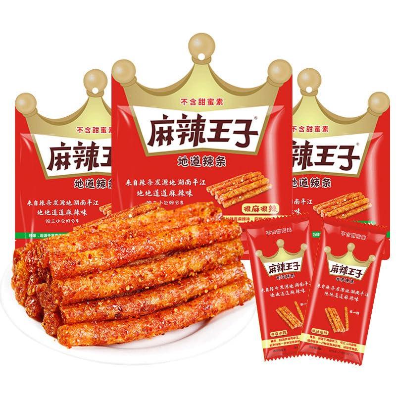 ZAOIAN Handmade Hunan latiao, super spicy noodles series, Nostalgia Spicy Strips Spicy Stick Small Gluten, Sweet Spicy Flavor Instant Snack, Chinese Specialties Snack, snack gift pack (Slightly Spicy,1 bag)