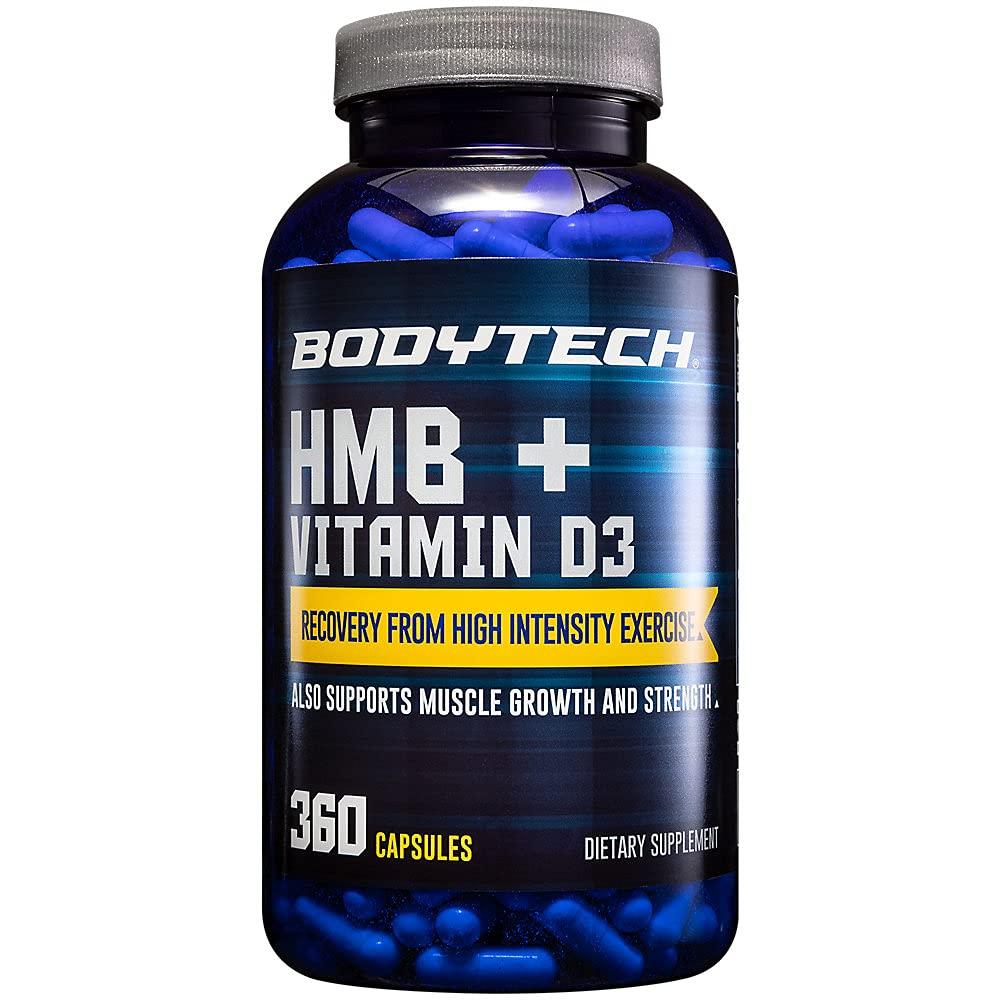BODYTECH BodyTech HMB + Vitamin D3 - Supports Muscle Growth and Strength (360 Vegetable Capsules)