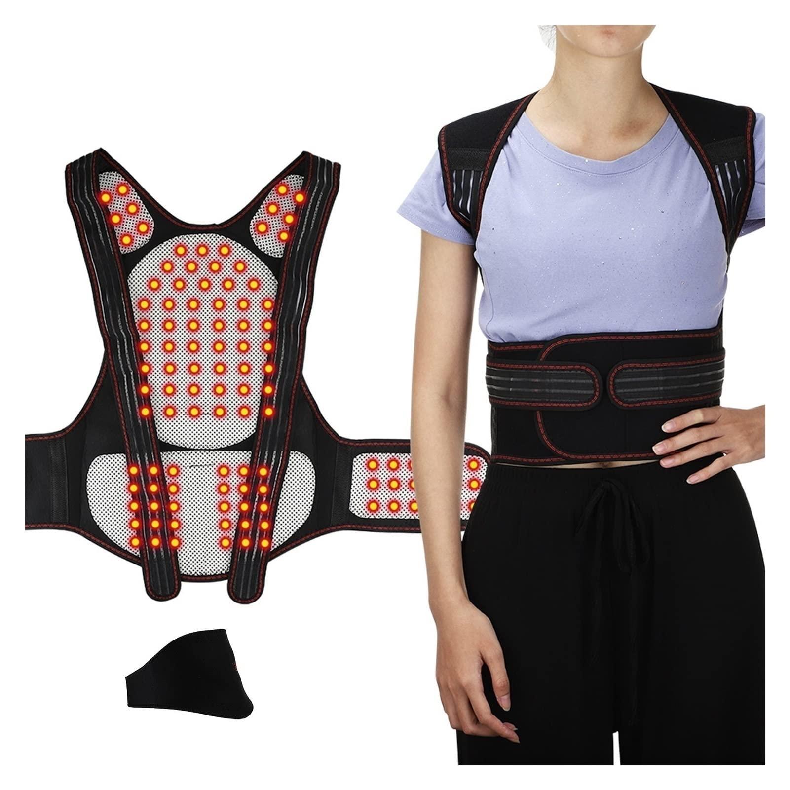 ANRIO ANRIO Self-Heating Back Brace for Middle-Aged and Elderly Men Women Keeping Warm Posture Corrector Magnetic Therapy Health Care Post Surgery Full Back Waist Shoulder Lumbar Support Belts