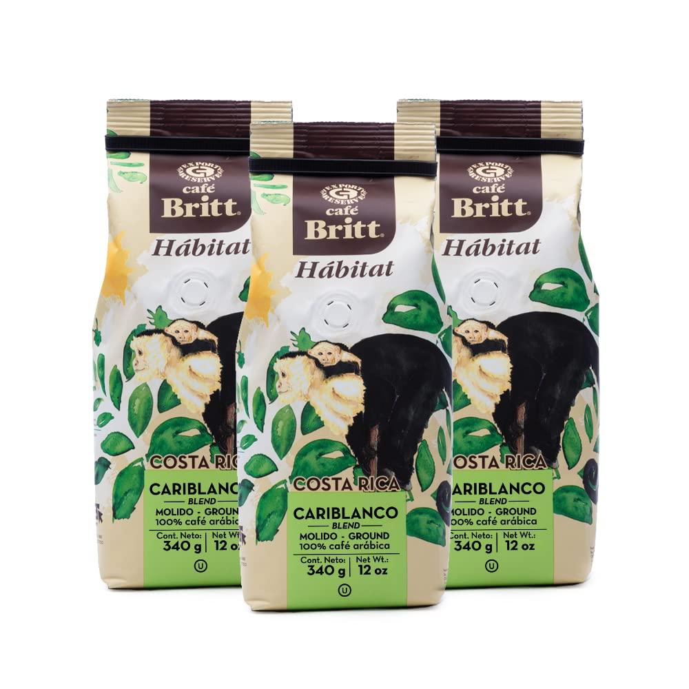 Cafe Britt Café Britt® - Costa Rican Habitat Cariblanco Coffee (12 oz.) (3-Pack) - Ground, Arabica Coffee, Kosher, Gluten Free, 100% Gourmet & Dark Roast