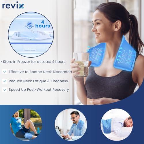 REVIX REVIX Neck Ice Pack Reusable Shoulder Cooling Wraps for Enhanced Comfort and Recovery, Hot Cold Gel Packs Reusable for Post-Workout Fatigue, Soft Plush Lining Ice Neck Wrap