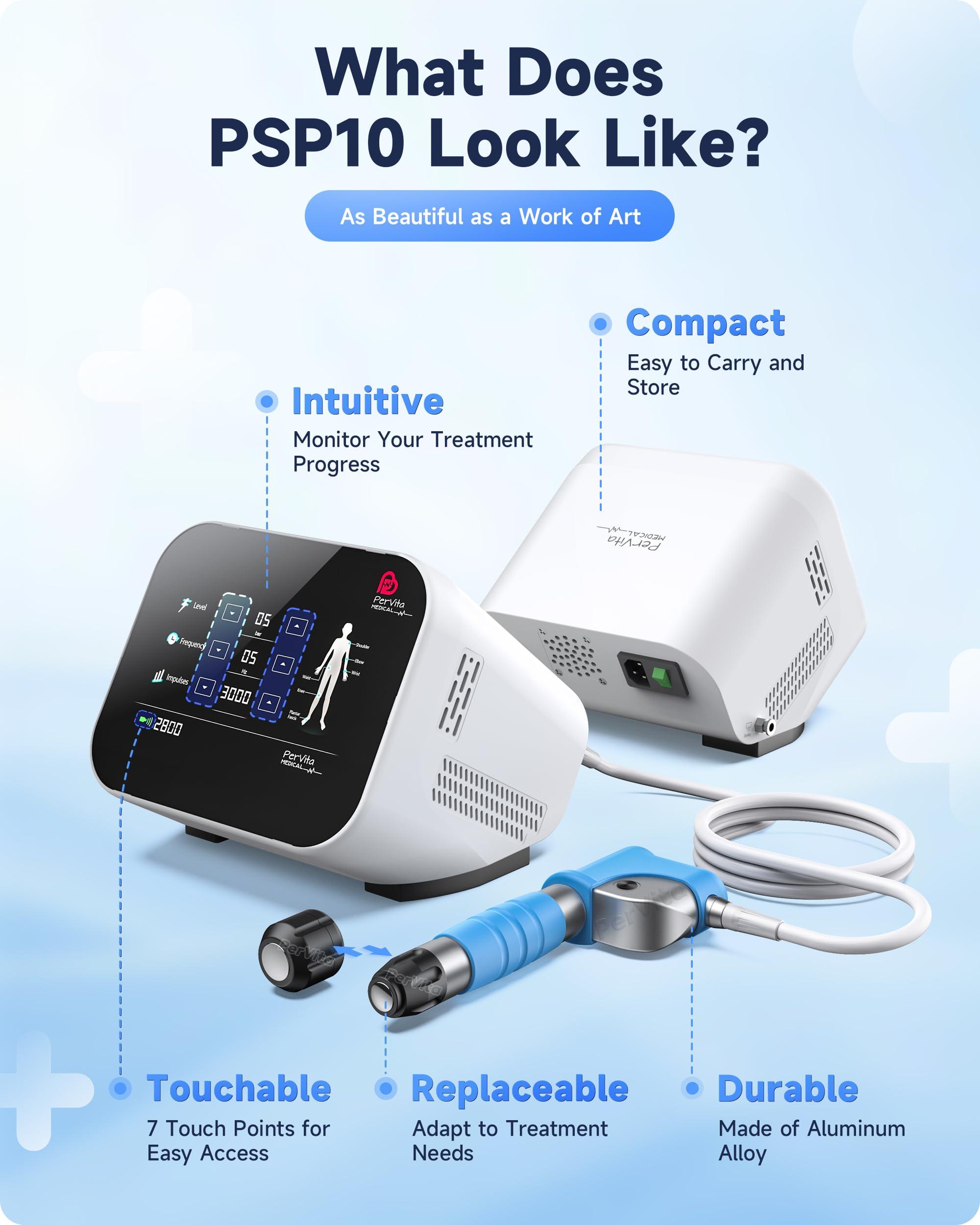 PerVita Medical PerVita Medical Shockwave Therapy Machine Extracorporeal Shock Wave Therapy Machine Joint and Muscle Pain Relief On-The-Go Painless Non-Invasive No Side Effects PSP10