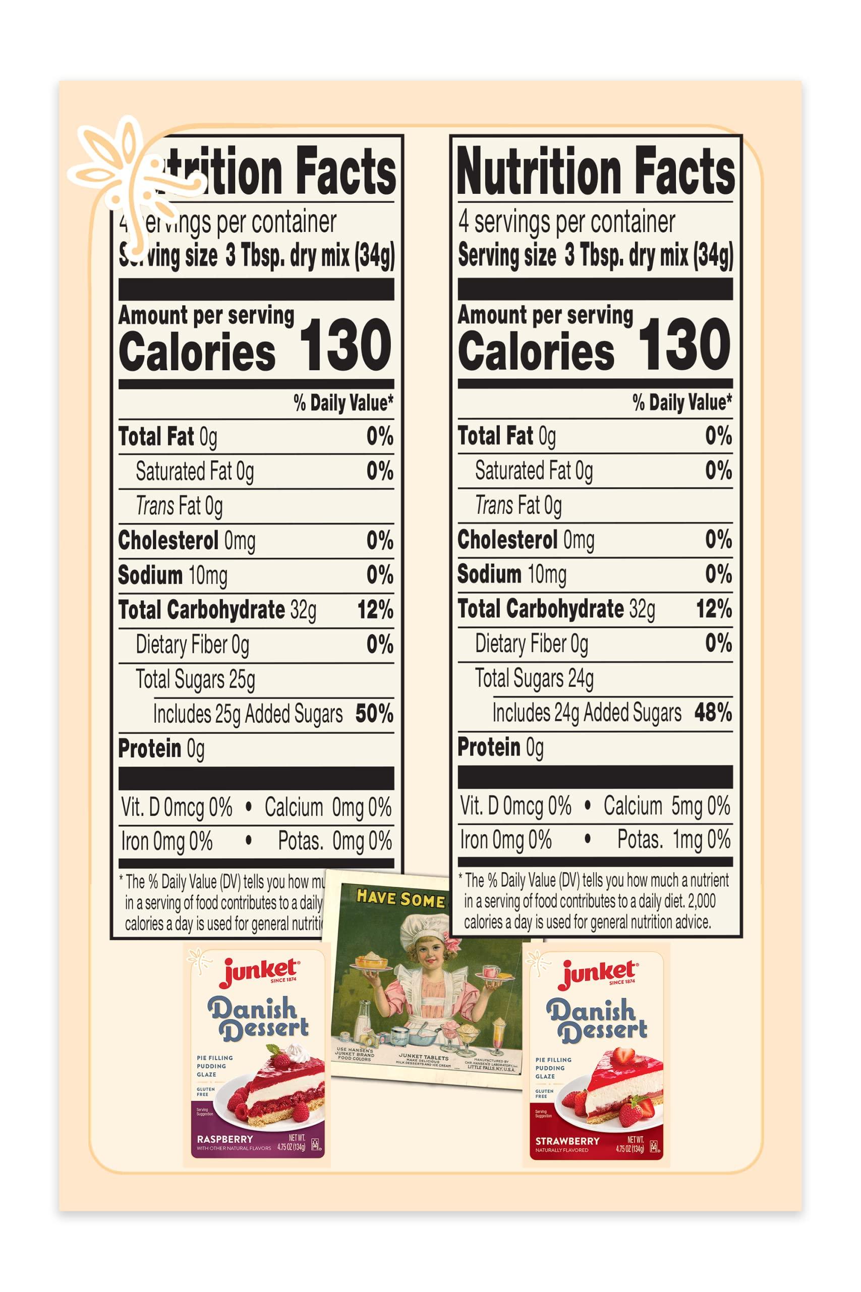 Junket Junket Danish Dessert Raspberry and Strawberry Mix - for Pie Filling, Cheesecake Topping, Sauces, Puddings, and Glazes. Add Water, Heat 60 Seconds, Add Fresh Fruit! 4.75 Ounce (Variety Pack of 6)