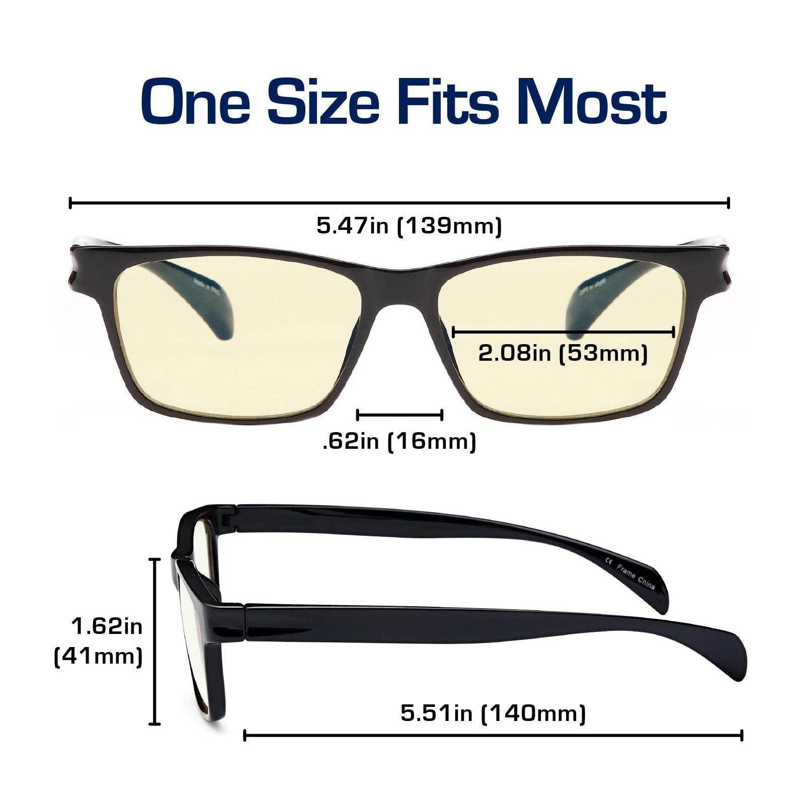 GAMMA RAY OPTICS Gamma Ray Computer Blue Light Blocking Gaming Reading Glasses w/ Amber Tint and Anti Glare UV Digital Eyestrain