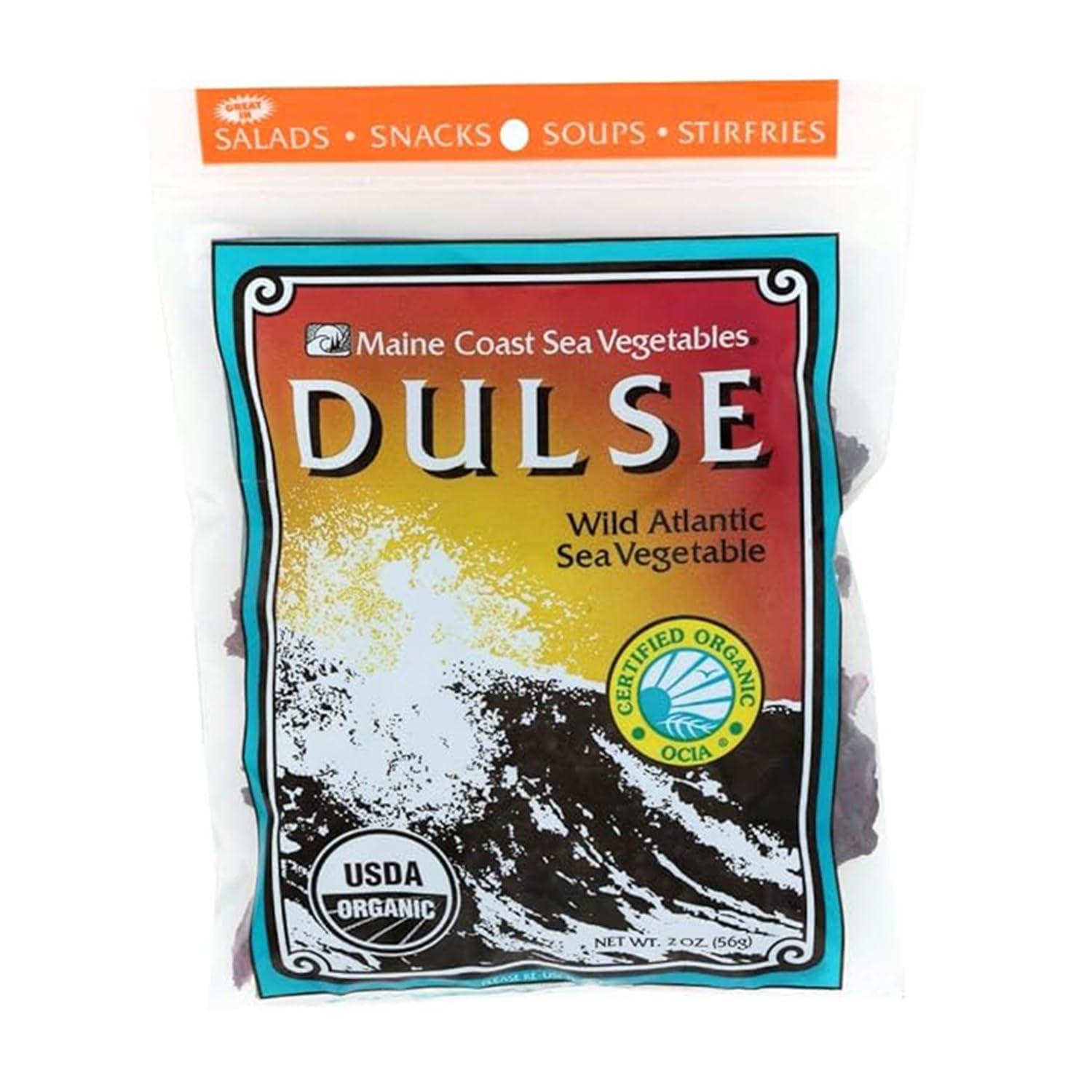 Maine Coast Sea Vegetables Maine Coast Sea Vegetables Dulse, Wild Atlantic Sea Vegetable, 2-Ounce Package (Pack of 6)