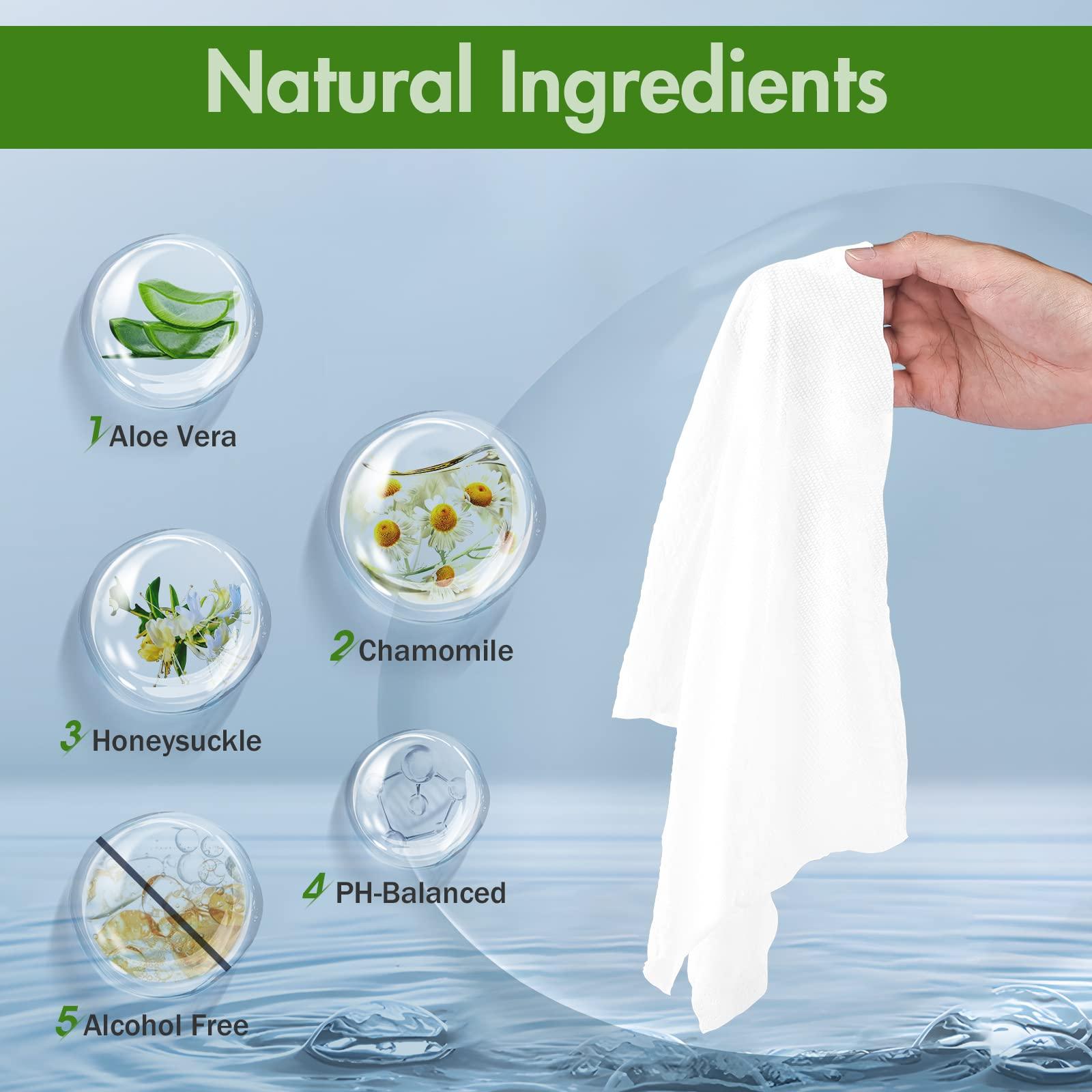 YAKAMOZ YAKAMOZ Large Body Wipes for Adults Bathing, Individually Wrapped Body Wipes for Bathing, Camping(Scent Free 24 counts and mint chill 24 counts)