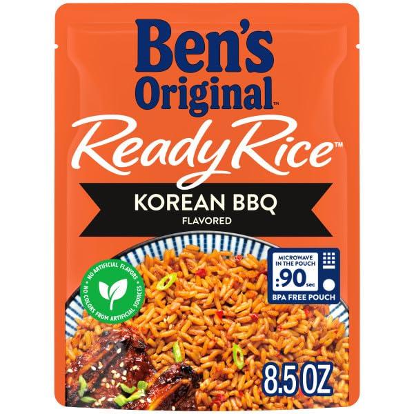 BEN'S ORIGINAL BEN'S ORIGINAL Ready Rice Korean BBQ Flavored Rice, Easy Dinner Side, 8.5 OZ Pouch (Pack of 12)