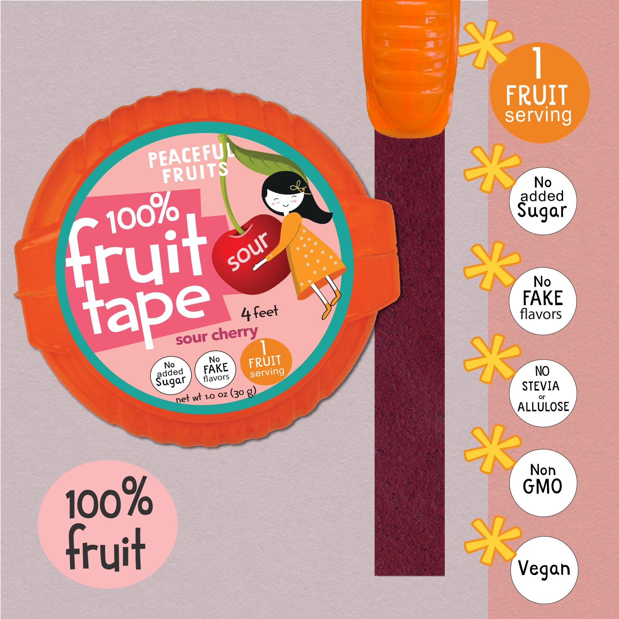 Peaceful Fruits Peaceful Fruits 100% Fruit Tape - Sour Cherry - 6 Packs - Just Fruit - No Added Sugars, No Sugar Substitutes, No Dyes