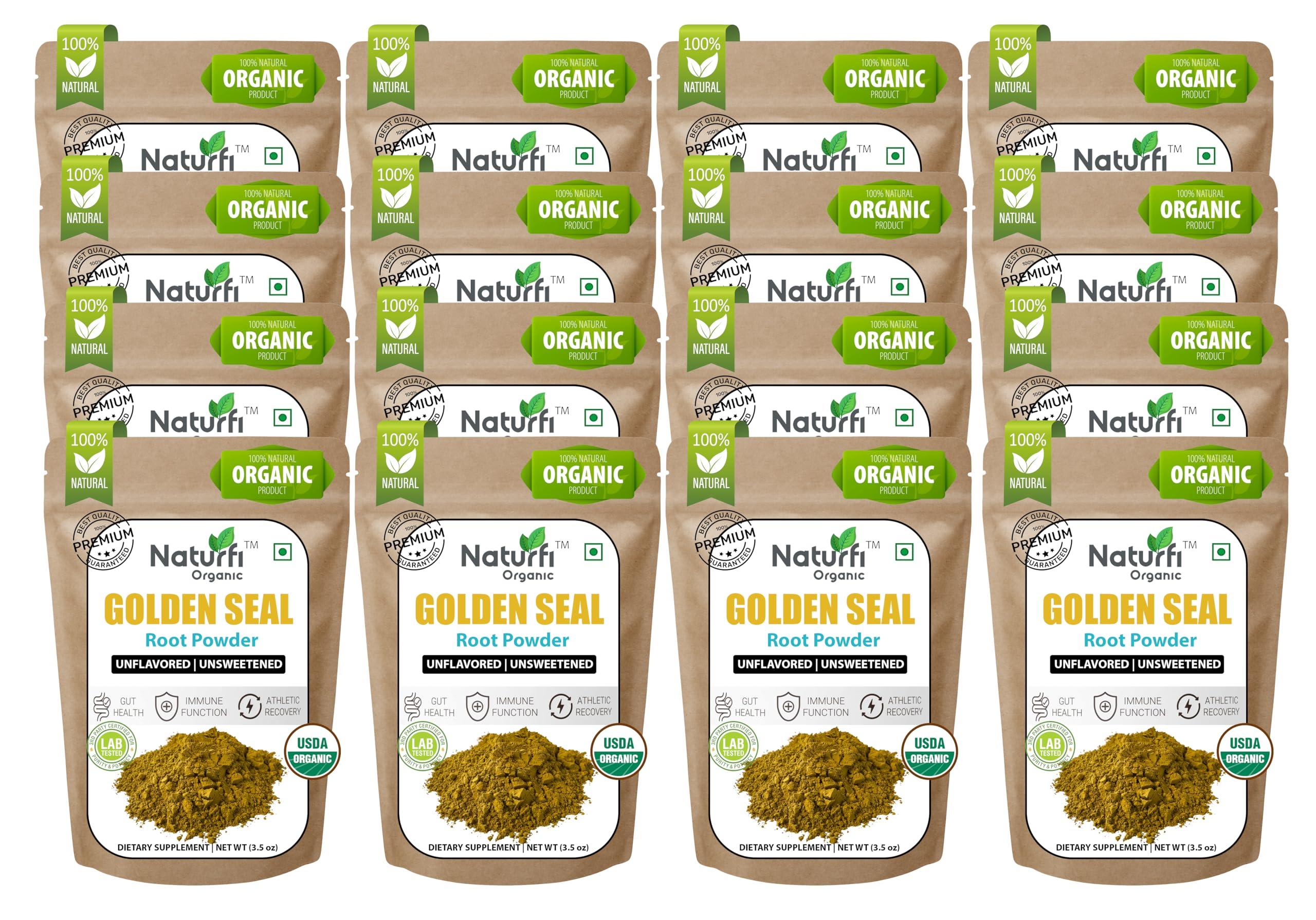 Naturfi Organic Goldenseal Root Powder - 56.4 oz, 1600 Servings *USDA Organic | Lab Tested* Pure Natural Goldenseal Root Powder Supplement