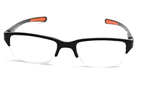 COLOR VIPER ColorViper basic square computer Amber tinted lenses reader Unisex spring temple Reading Glasses many sizes (medium Half-Rim orange/light amber computer lens, 2.00)
