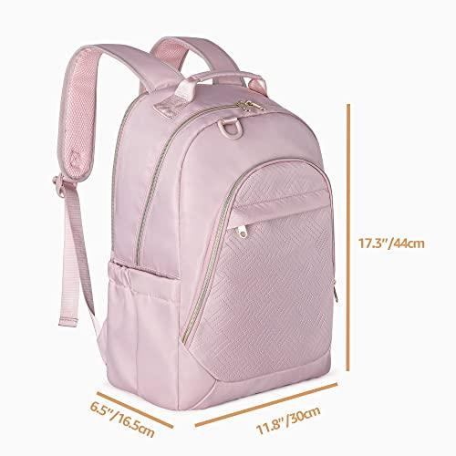 Fasrom Fasrom Nurse Bag Backpack for Work Women with USB Charging Hole, Home Health Clinical Bag with Laptop Compartment for Nursing Staff, Medical Assistants, Pink (Empty Bag Only)