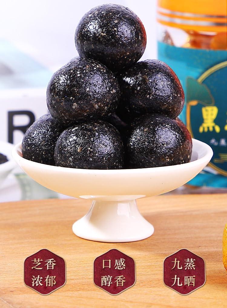 ZAOIAN Pure Honey Handmade Black Sesame Balls,108g/pack,Black Sesame balls with black beans,mulberries,walnuts,blackberries,Nutritious Healthy Snacks,Chinese snacks gift bag (3packs)