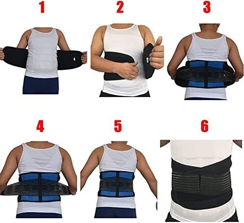SJHY Lumbar Support Belt L-6XL Waist Back Brace Support Belt,Back Pain Relief Massage Shaper Belt Lower Lumbar Decompression Belt Post Surgery Girdles Back Braces (Color : Blue, Size : 3X-Large)