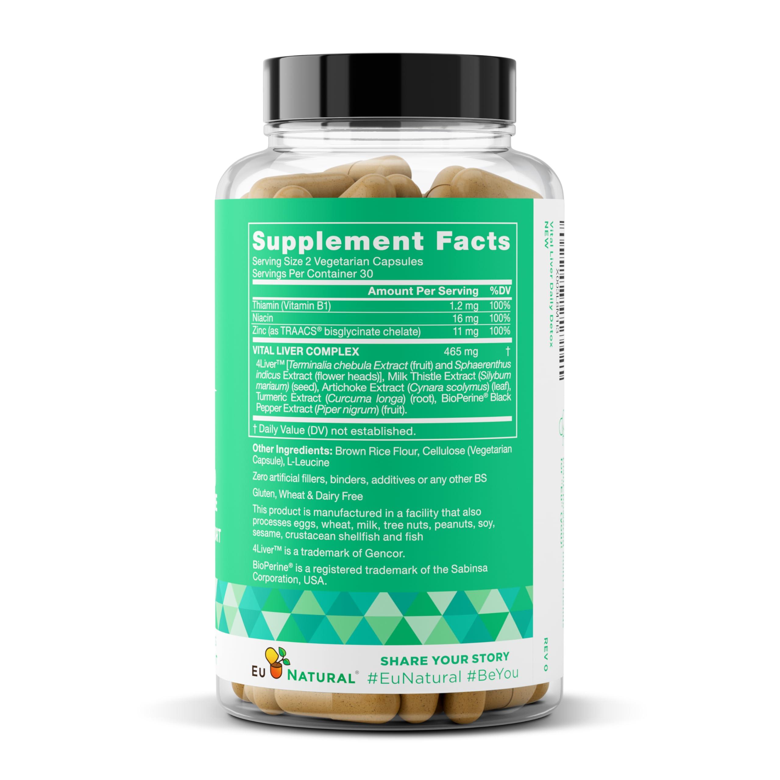 Eu Natural Vital Liver Cleanse Detox & Repair 9-in-1 Liver Support Supplement Milk Thistle, Artichoke Extract, Turmeric, Adaptogens Optimal Liver Function and Digestive Health 60 Vegetarian Soft Capsules