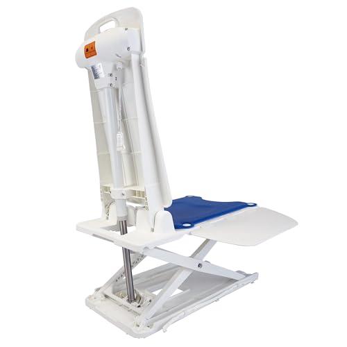 Mobile Stairlift.com Mobile Patientlift Bridge Bath Lift Chair- Electric Powered Whisper Quiet Adaptive Medical Bathroom Shower Chair for Bathtubs and Bathing Bench Aid for Seniors, Disabled and Elderly