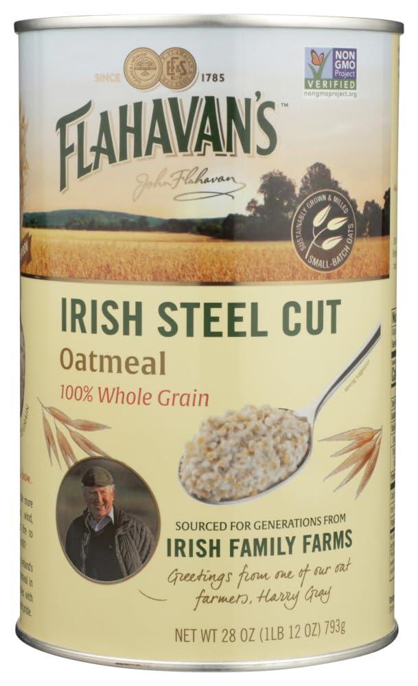 Flahavan's Flahavan's Irish Steel Cut Oatmeal Tin, 28 Ounce (Pack of 2)