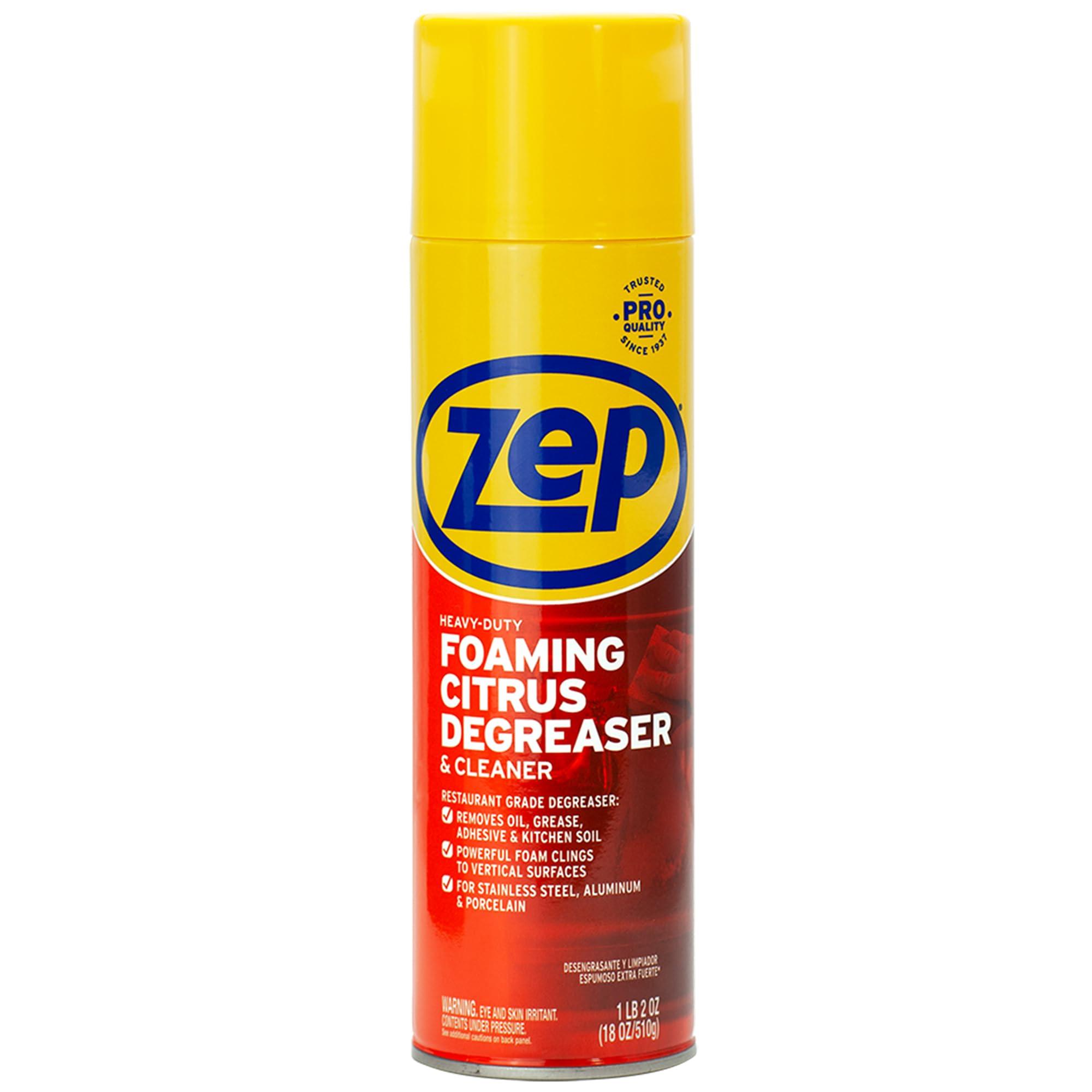 Zep Zep Heavy-Duty Foaming Citrus Degreaser & Cleaner - 18 Oz. (Case of 6) - ZUHFD186 - Pro-Trusted Citrus Formula Cuts Through Grease & Grime with Ease