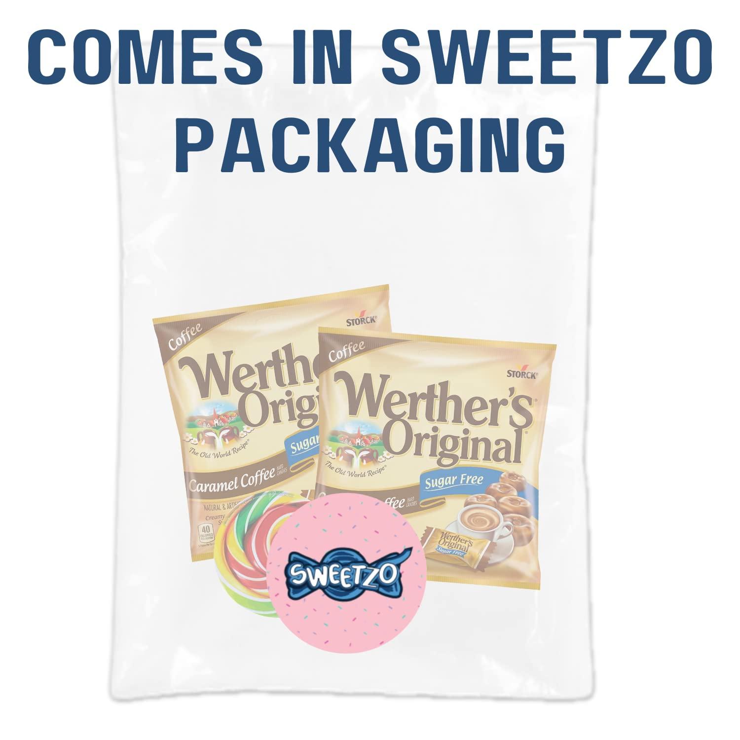 Sweetzo Werther's Original Caramel Coffee Sugar Free Hard Candies, Individually Wrapped Snacks for Adults, Gift Basket Stuffers, Pack of 2, 2.75 Ounces