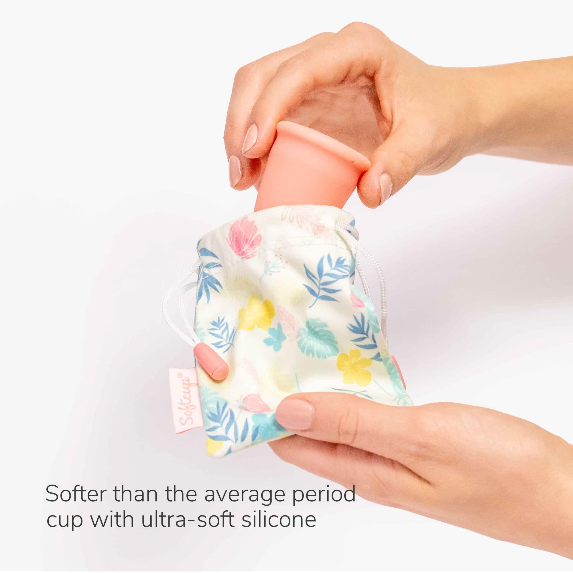 Softcup Softcup Menstrual Cup | Reusable Period Cup | Ultra-Soft Medical-Grade Silicone | Leak-Free, 12-Hour Wear | Made in The USA (Size 2)