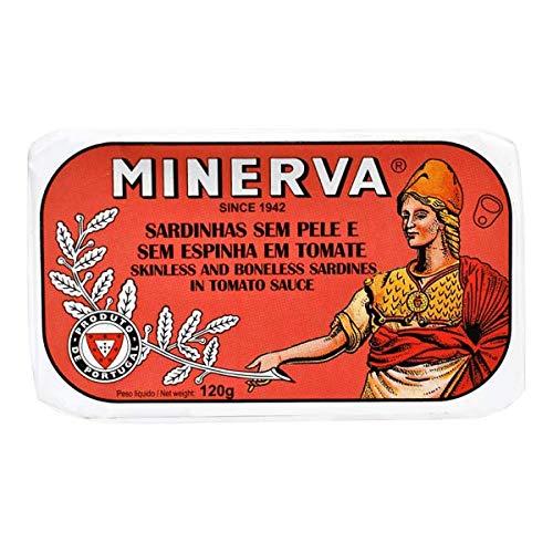 Finsa Finsa Minerva - Gourmet Canned Skinless and boneless Sardines in tomato sauce - 4.23oz 120gr (Pack of 5 cans)