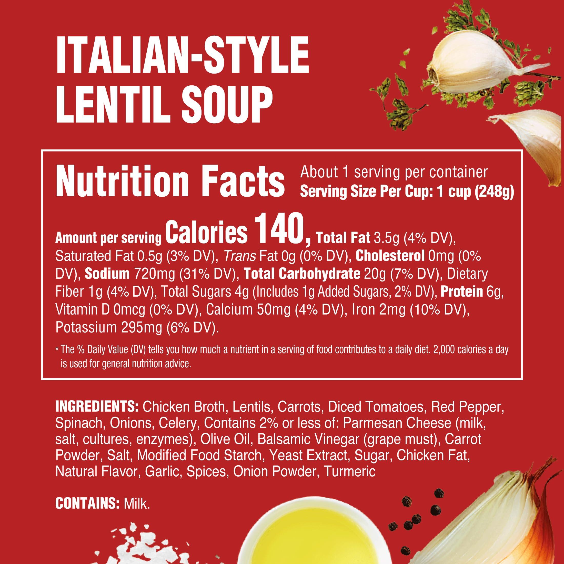 Rao\'s Homemade Rao\'s Made for Home Italian Lentil Soup, 16oz, Traditional Italian Heat and Serve Soup, Made with Premium Quality Ingredients