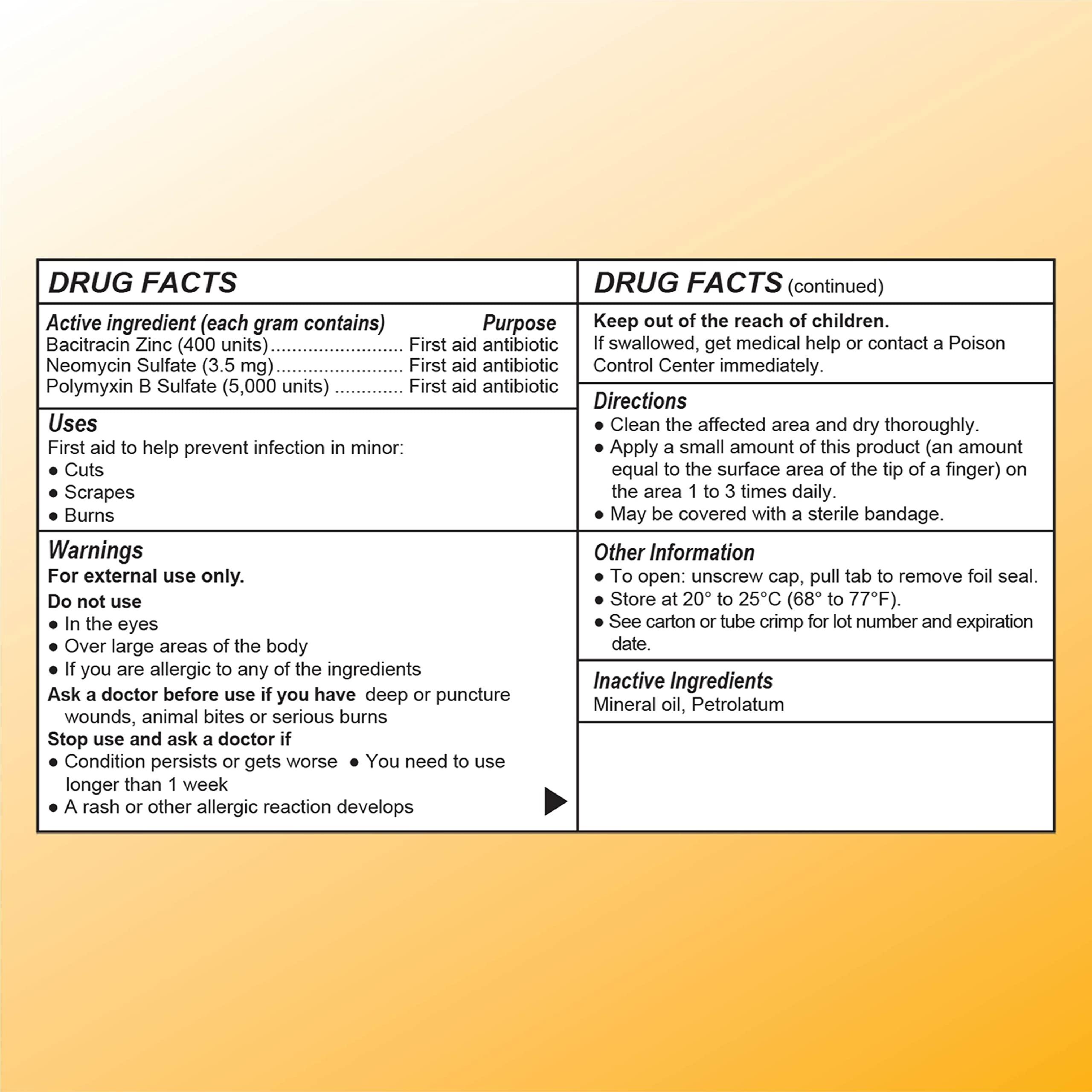 Quality Choice Quality Choice Triple Antibiotic Ointment, First Aid Antibiotic with Bacitracin Zinc, Neomycin Sulfate, Polymyxin B Sulfate, for Minor Cuts, Scrapes, and Burns.