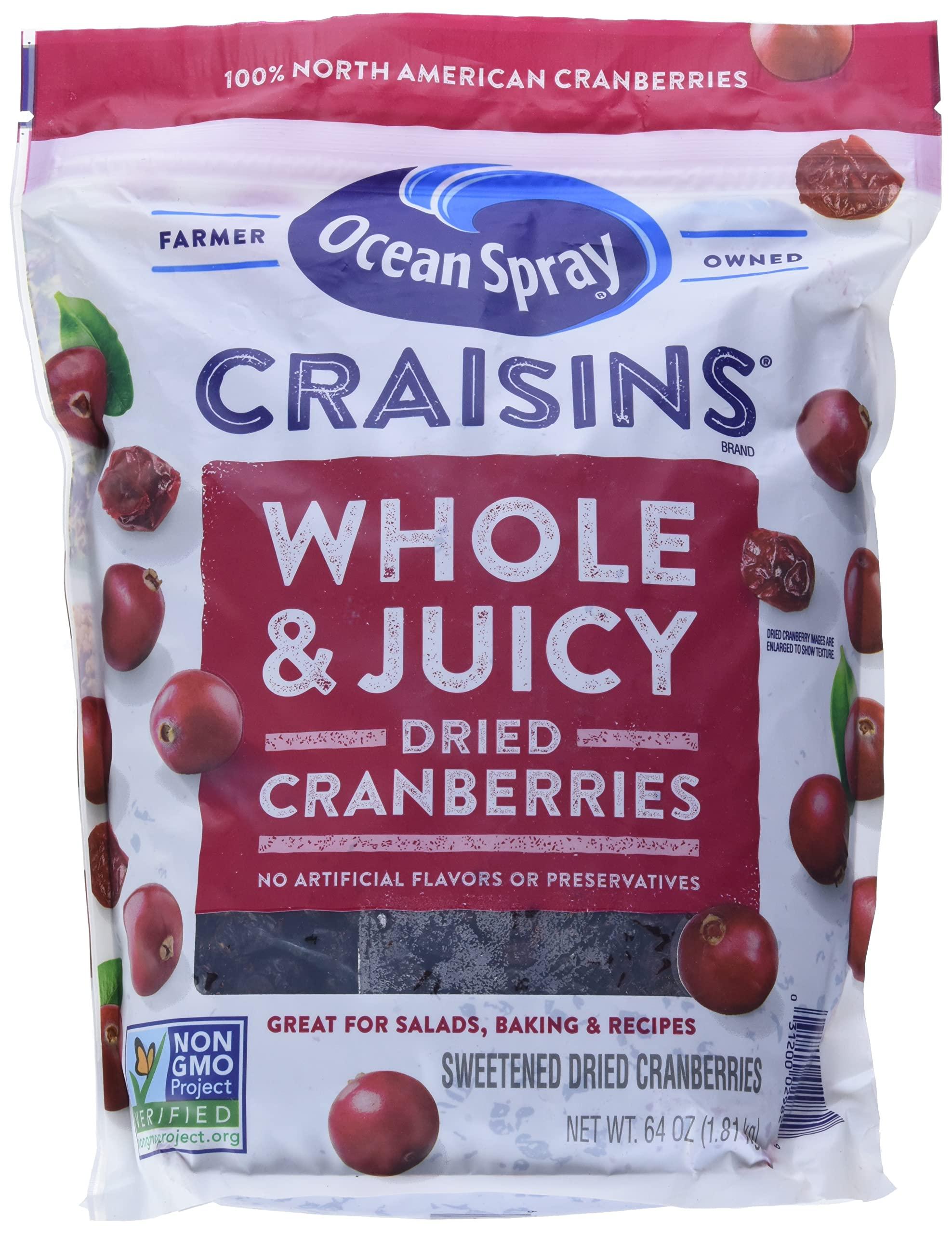 Ocean Spray Ocean Spray Whole Craisins Dried Cranberries (64 Oz),64 Ounce (Pack of 36)