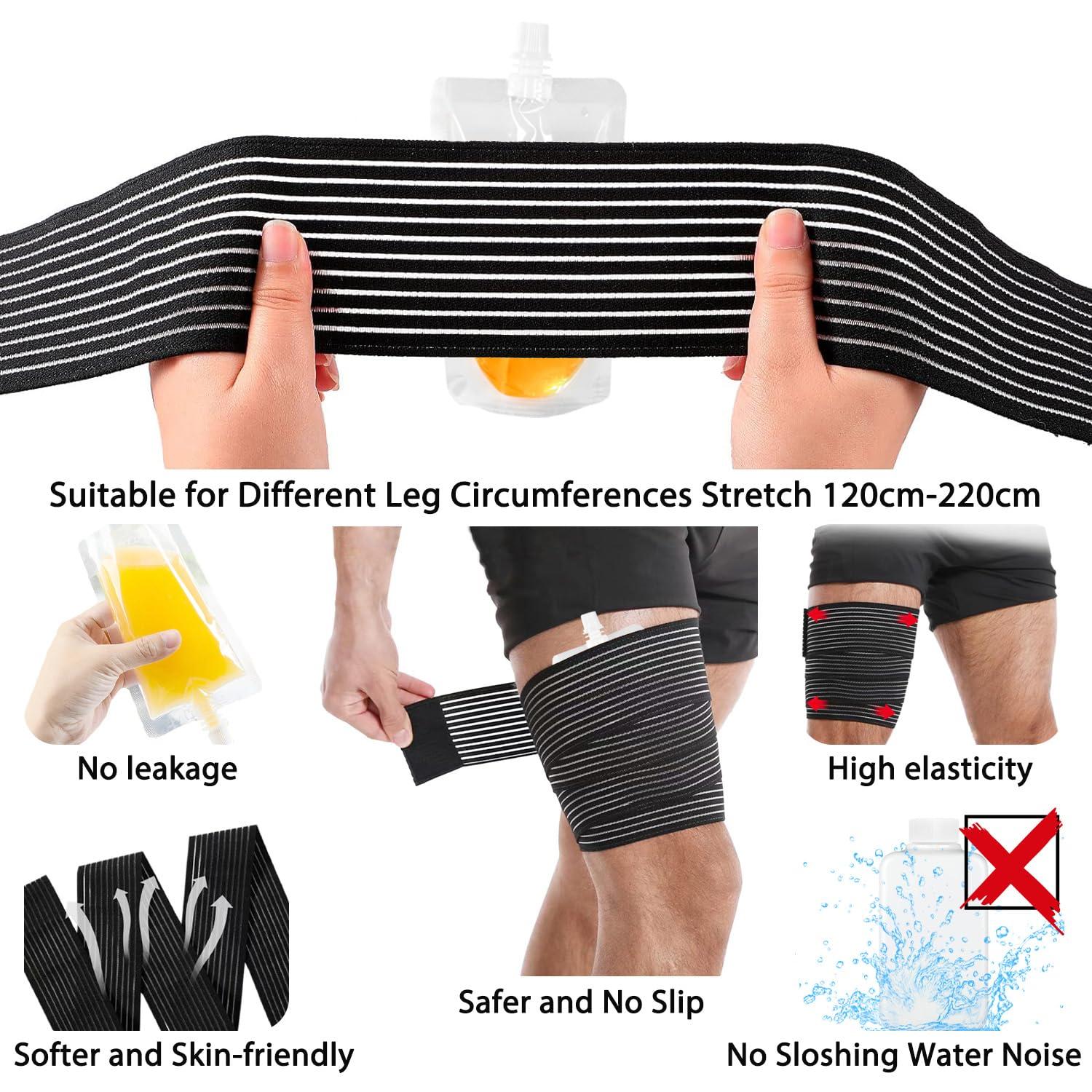 LonlyEagle 17 Pcs Urine Test Complete Kit Includes 5 Transparent Bags,10 Adhesive Temperature Test Strips,Filling Funnel47\"Adjustable Hidden Leg Straps,Portable Travel Urine Test Bag