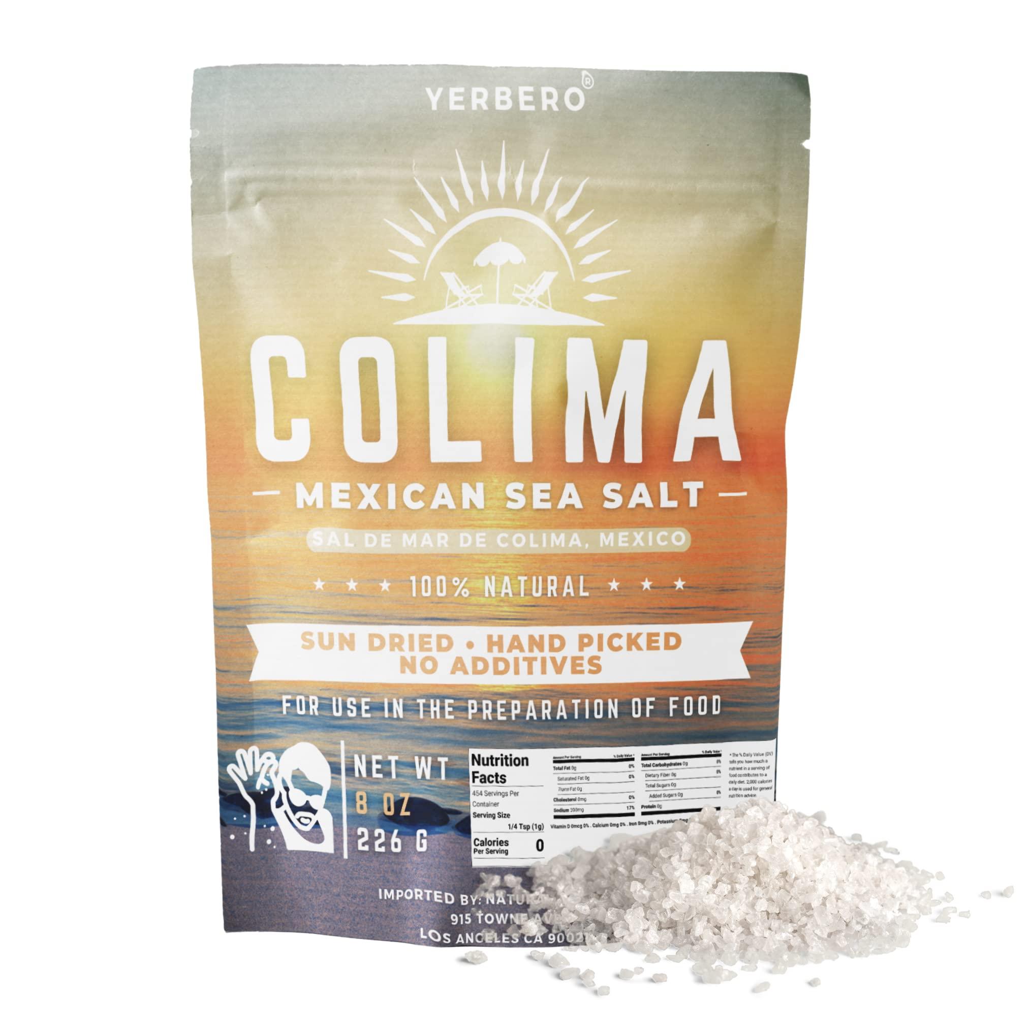 YERBERO Yerbero - Premium Colima Sea Salt Unrefined 8 oz (223 g) | 100% All Natural Sea Salt, Gourmet Grade, Non GMO\'s. | Hand Harvested | Imported From Lagoon Cuyutln Tepalcates Colima, Mexico.