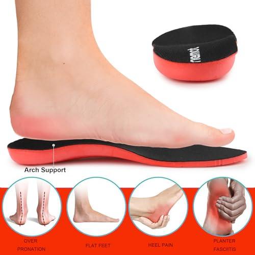 riemot riemot Arch Support Insoles for Men All-Day Comfort Gel Sport Shoe Inserts Replacement Cushioning Shock Absorbing Foam Insoles for Running Shoes Sneakers Work Boots Black US 10.5/EU 43.5