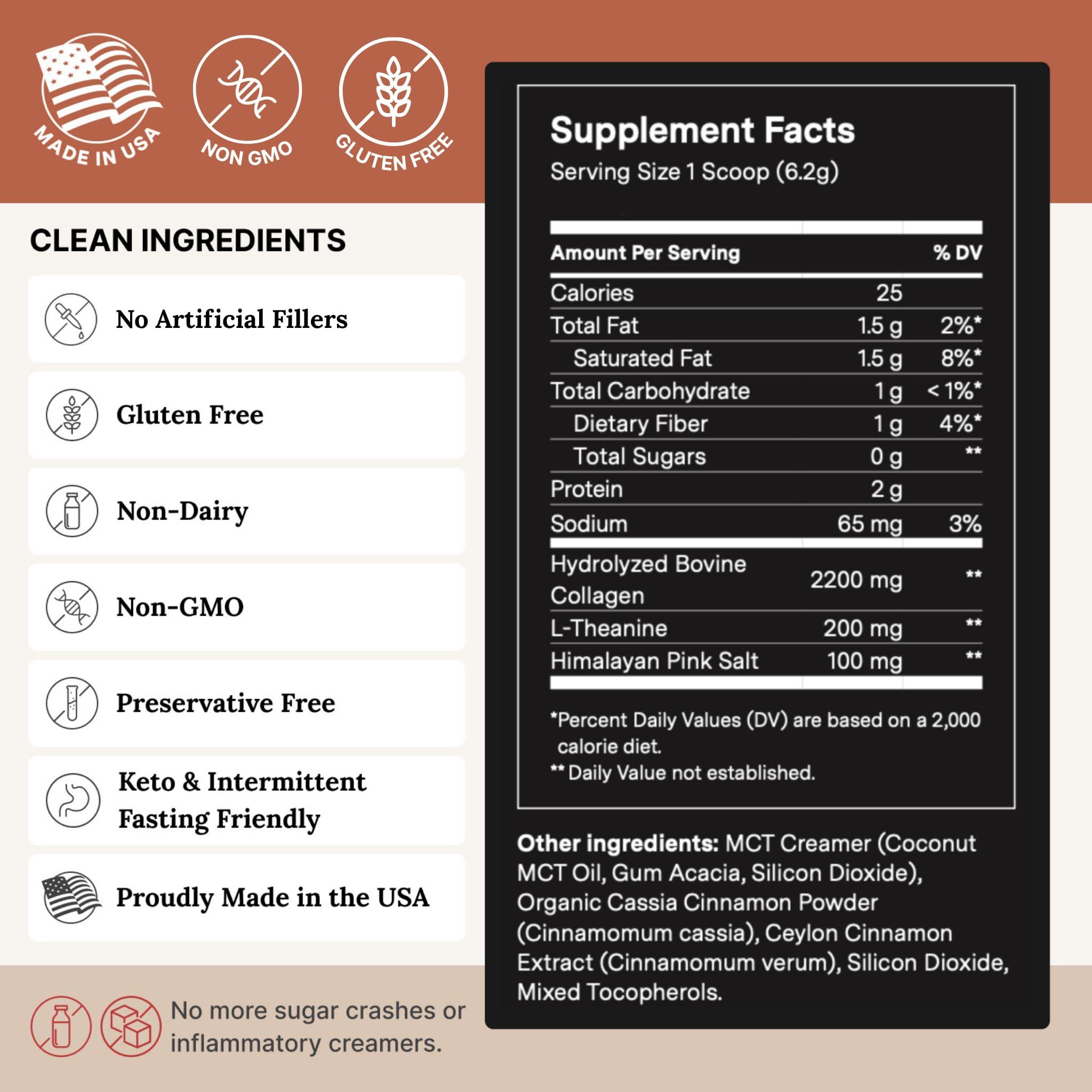 For Wellness For Wellness The Good Stuff Performance Coffee Supplement- Non-Dairy Coffee Creamer Powder w/Collagen, MCT, L-Theanine & Cinnamon - Healthy Coffee Add-in for Energy & Focus