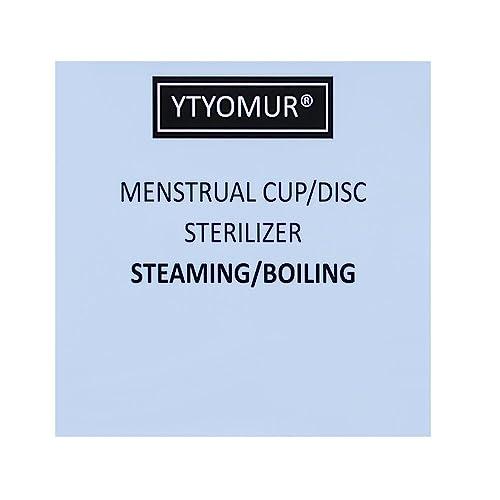 YTYOMUR Upgraded Menstrual Cups Sterilizer Menstrual Disc Steamer, 2 in 1 Boiling & Steaming Modes, One-Click Knob Timer Auto Off, with 1 Cleaning Brush & 1 Heat Resistant Clip(Green)