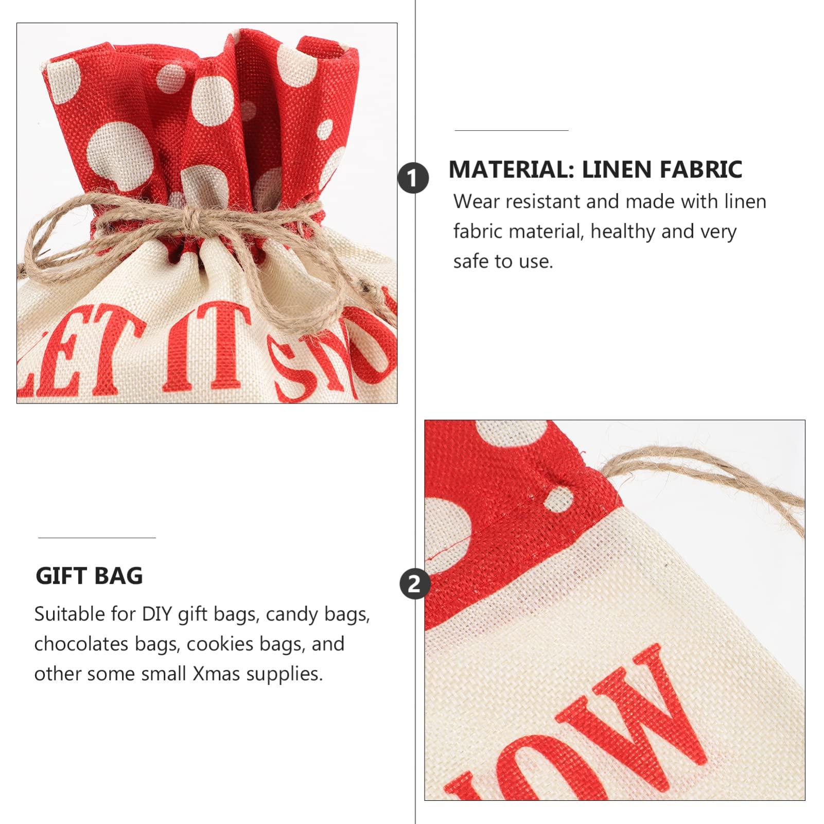 Gadpiparty Gadpiparty 2pcs Cartoon Bag Jewelry Bags Chrismas Bags Prensents Bag for Xmas Christmas Santa Pouches Burlap Bag Xmas Party Favor Bag Linen Sack Drawstring