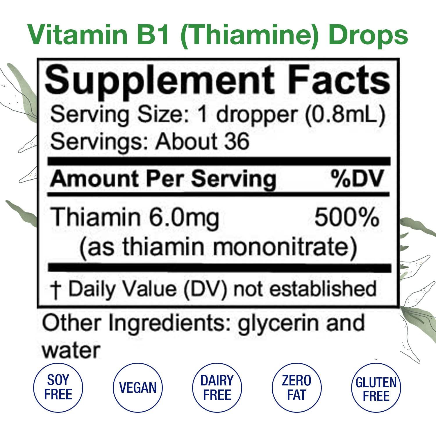 HoneyCombs HoneyCombs Vitamin B5 (Pantothenic Acid) Drops Liquid Vitamin B5 Extract 1Fl Oz. + Vitamin B2 (Riboflavin) Drops, 1 Fl Oz. + Vitamin B1 (Thiamine) Drops - Thiamine Vitamin B1 Extract, 1 Fl Oz.