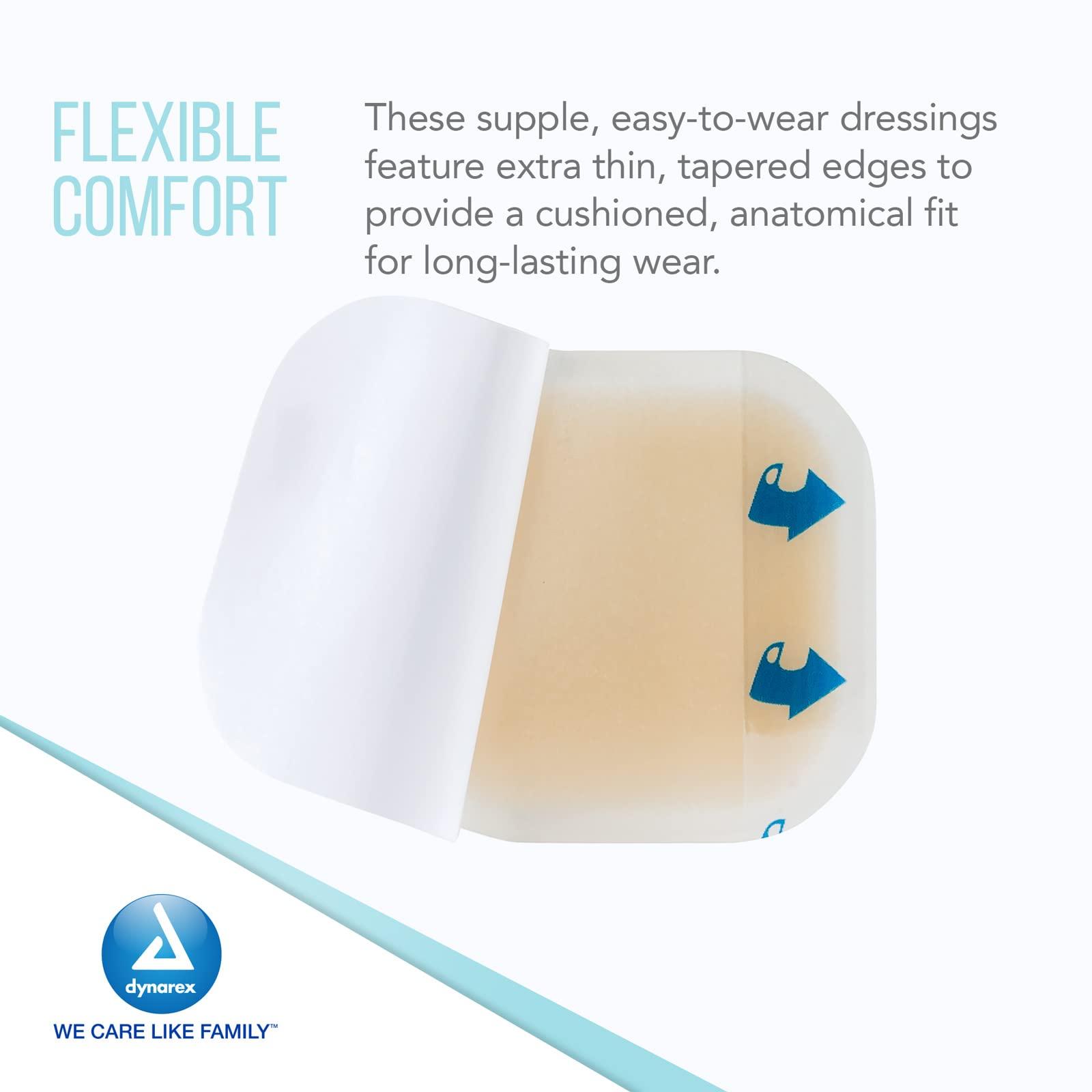 Dynarex Dynarex DynaDerm Hydrocolloid Dressings, Sterile Moist Bandages, 2" x 2," Thin & Latex-Free, Peel-Down Patches, 1 Case - 12 Boxes of 20 DynaDerm Hydrocolloid Dressings