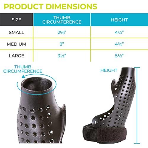 BraceAbility BraceAbility Hard Plastic Thumb Splint | Arthritis Treatment Brace to Immobilize & Stabilize CMC, Basal and MCP Joints for Trigger Thumb, Tendonitis Pain, Sprains (Medium - Left Hand)