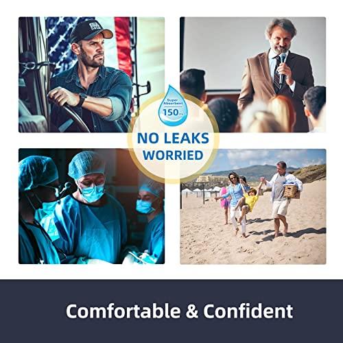 TIICHOO TIICHOO Incontinence Underwear for Men Washable Urinary Incontinence Boxer with Front Fly Regular Absorbency Mens Leak Proof Underwear 2 Pack(Medium, Blue Plaid)